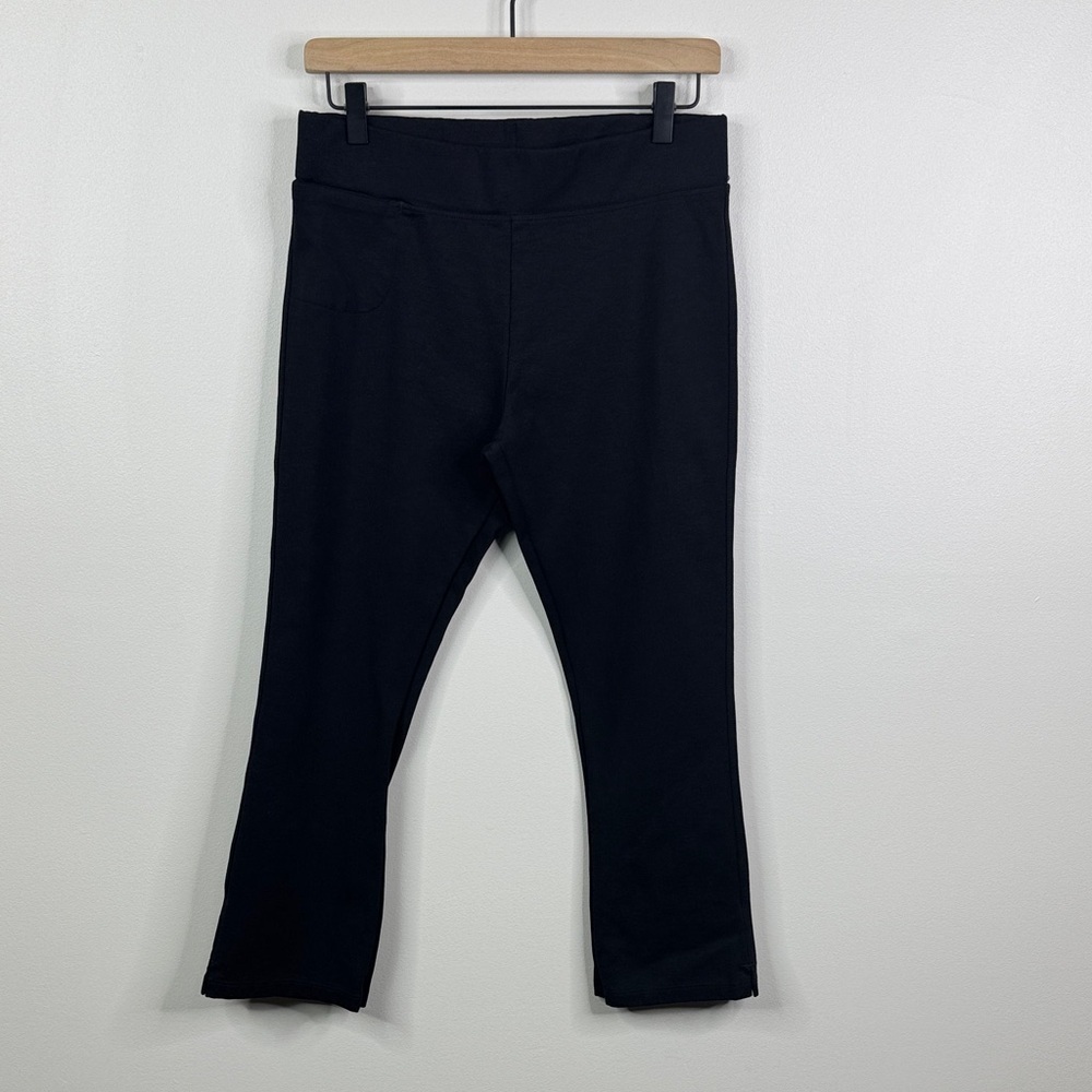 American Giant Women’s 10 Black Cropped Leggings Ponte Knit Pants Made in USA